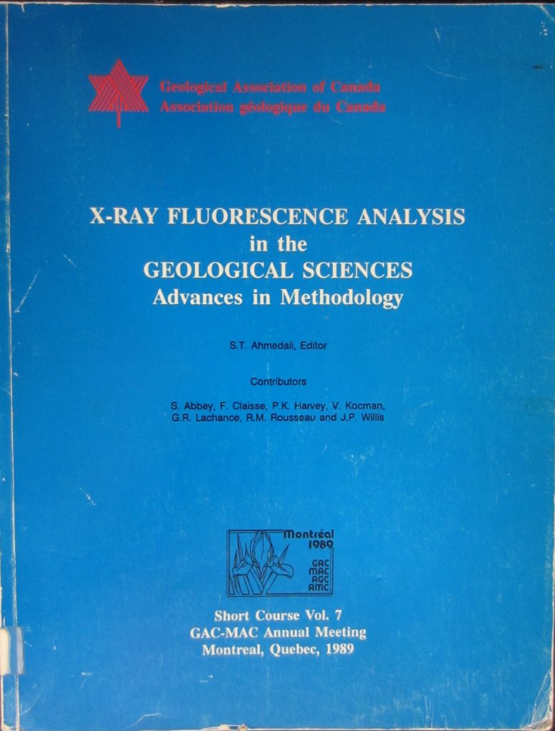 SCN 7 XRay Fluorescence Analysis in the Geological Sciences, Advances